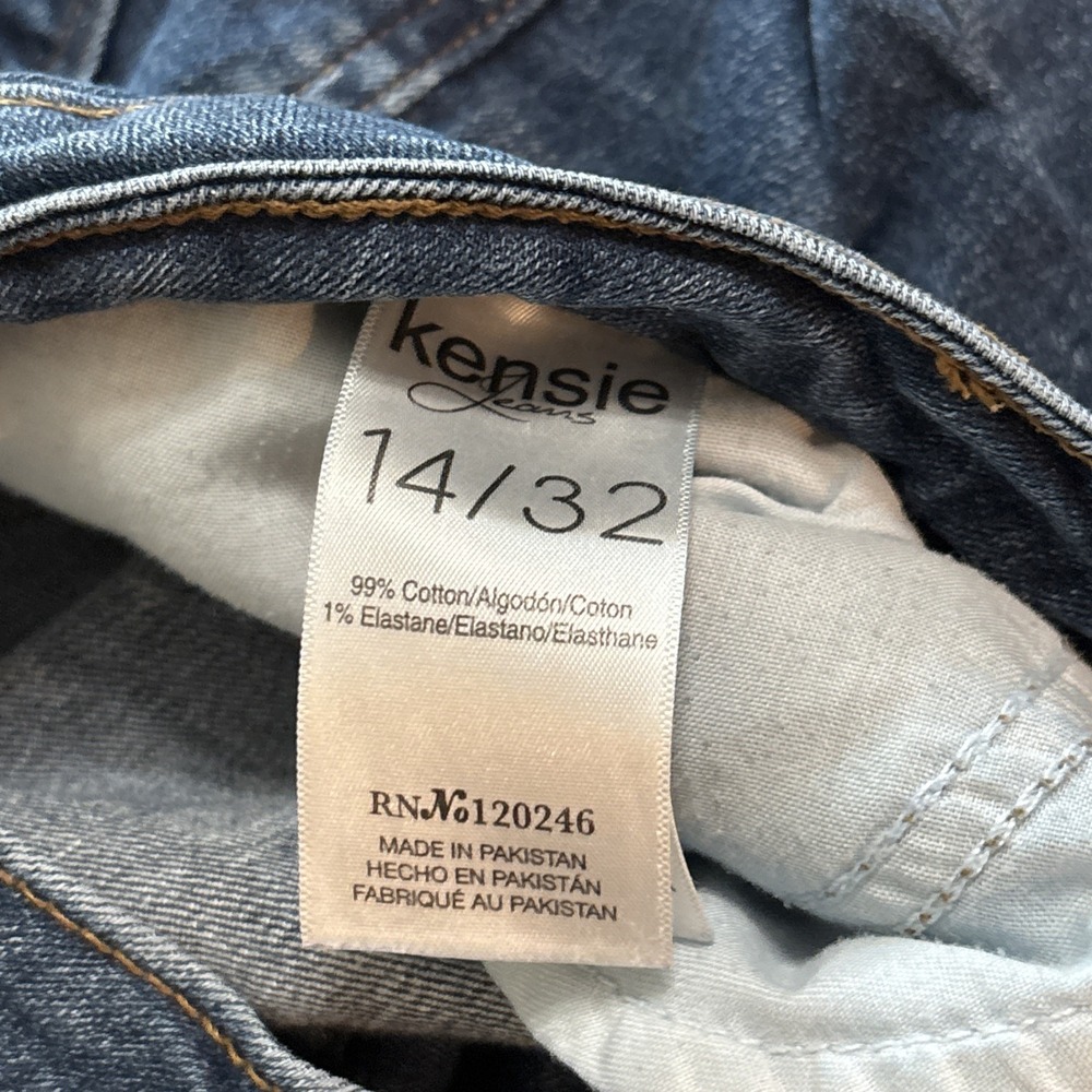 Kenzie Jeans‎ Dark Wash Skinny Crop Fray Hem Ankle Women's Size 14/32 - Picture 7 of 8